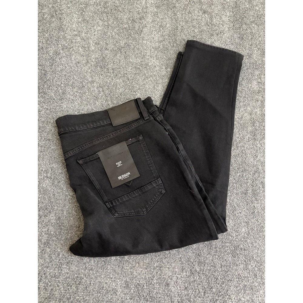 Hudson Zack Skinny Jeans Mens 40 Black Distressed Ripped Denim M402ZDP0 Keep NWT